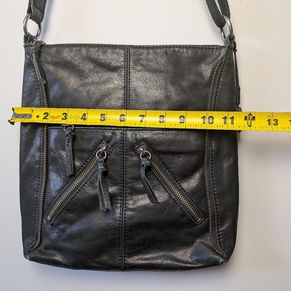 THE SAK Black Leather Shoulder Or Crossbody Bag Zipped Pockets - Picture 11 of 11